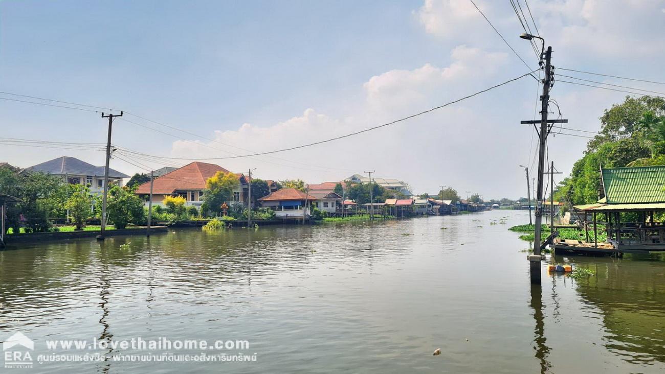 ขายบ้านเรือนไทย 2 หลังคู่ ซ.บางกรวย-ไทรน้อย 43 (80,000 สามัคคี) 486 ตรว. ริมคลองบางกอกน้อย บ้านสวยมาก