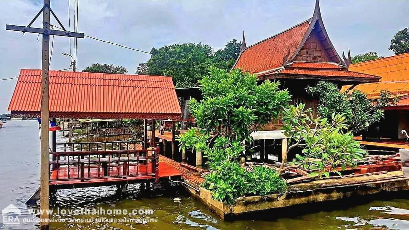 ขายบ้านเรือนไทย 2 หลังคู่ ซ.บางกรวย-ไทรน้อย 43 (80,000 สามัคคี) 486 ตรว. ริมคลองบางกอกน้อย บ้านสวยมาก