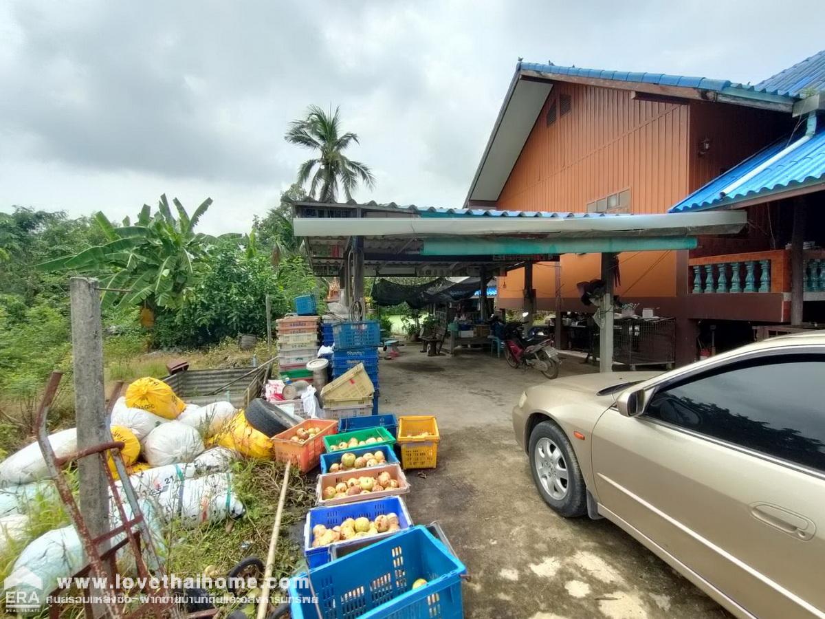 ขายที่ดินพร้อมบ้านชั้นเดียว ติดถนนเลียบคลอง10 รังสิต-นครนายก หนองเสือ พื้นที่ 400 ตรว. สามารถทำสวนได้อยู่ติดถนน หน้ากว้าง 20 เมตร