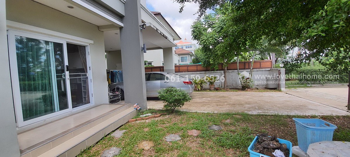 ขายบ้านเดี่ยว หมู่บ้านราชพฤกษ์-สุวินทวงศ์ ย่านมีนบุรี แปลงริมใน 62.5 ตรว. ขายถูกที่สุดในหมู่บ้าน ฝั่งตรงข้ามบ้านเป็นสวนสาธารณะของหมู่บ้าน