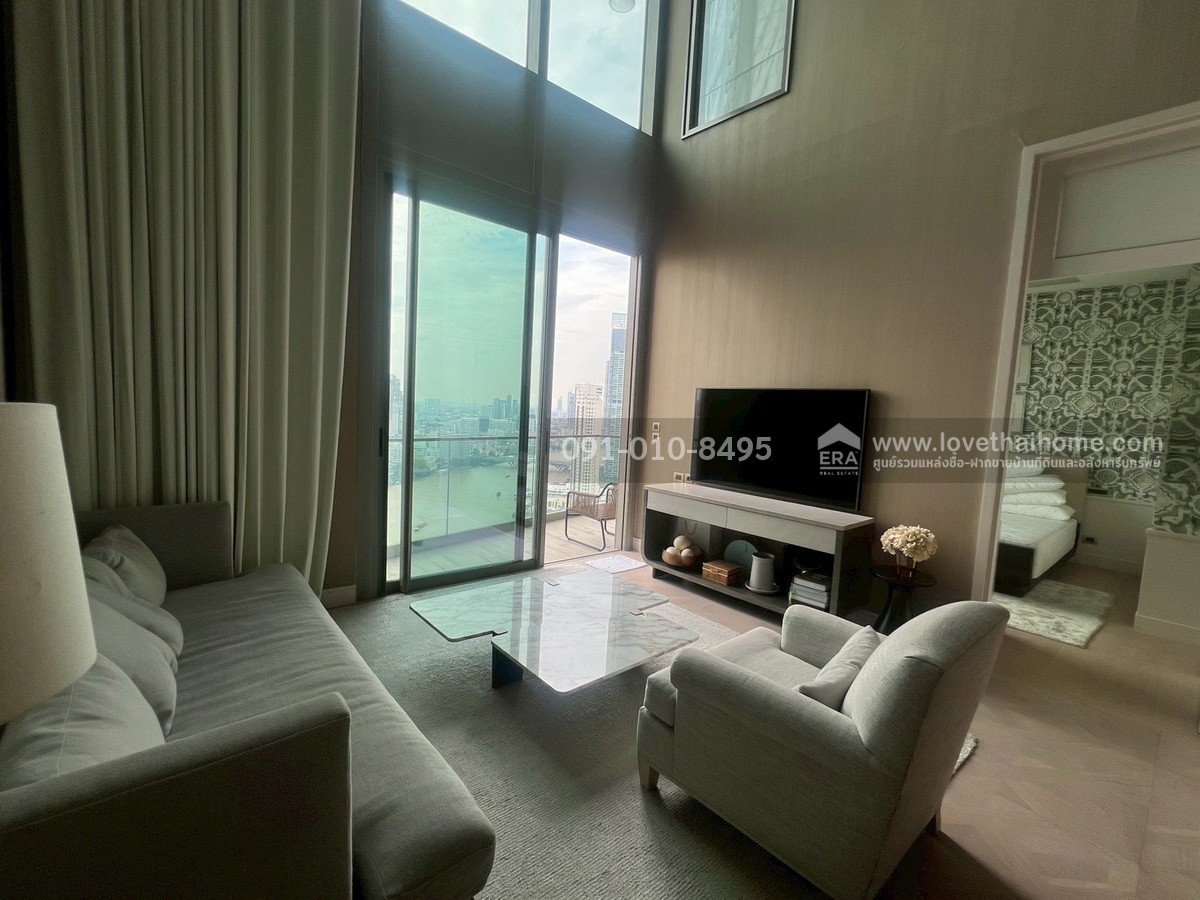 ขาย Penthouse สุดหรู The Residences at Mandarin Oriental Bangkok ( ICONSIAM ) วิวโค้งแม่น้ำเจ้าพระยา  พื้นที่ใช้สอย 163.41 ตร.ม. ชั้น 25–26 (วิวพาโนรามา) พร้อมเฟอร์นิเจอร์ใหม่เอี่ยมครบครัน พร้อมเข้าอยู่ทันที