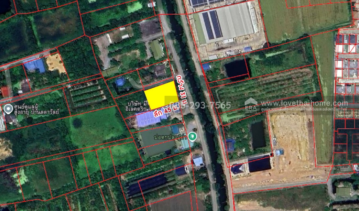 ขายที่ดิน ซอยวัดลาดปลาดุก ติดถนนเลียบคลองตาชม พื้นที่ 347 ตารางวา ทำเลดี ใกล้รถไฟฟ้าคลองบางไผ่