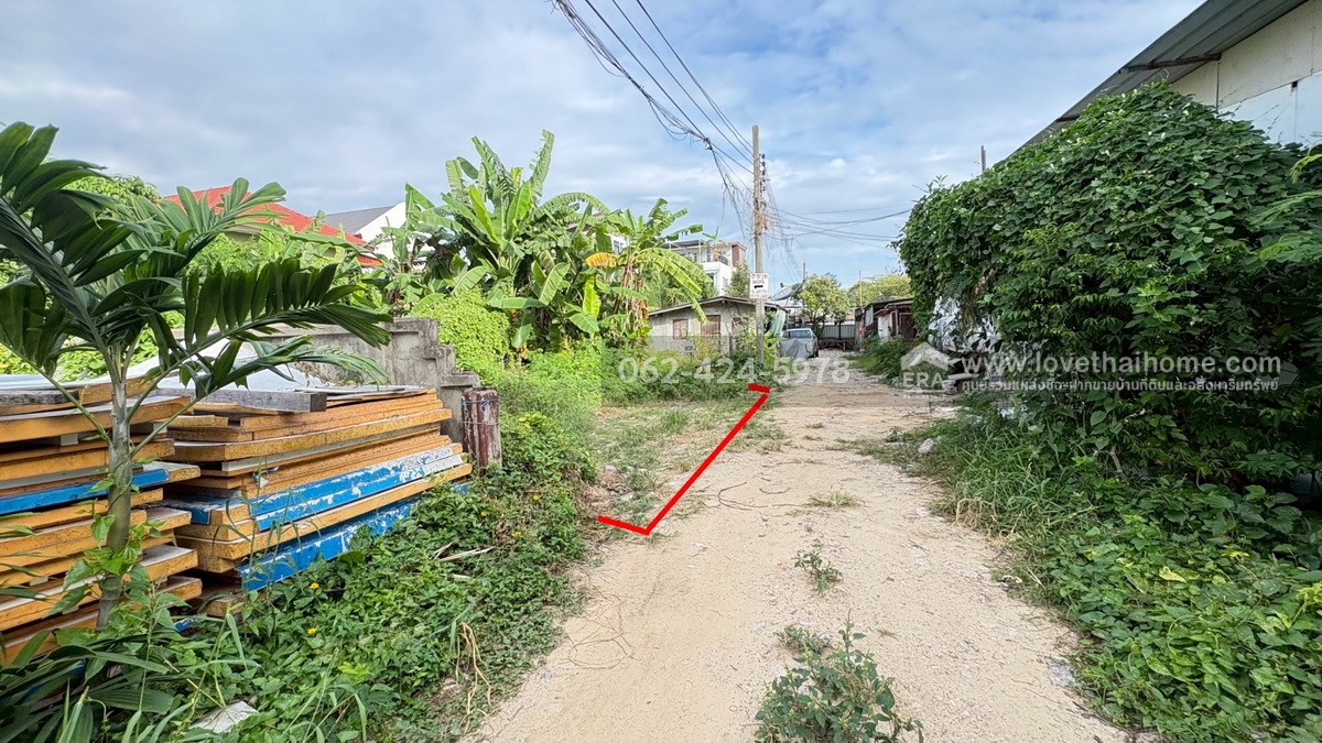 ขายที่ดิน ถนนเฉลิมพระเกียรติ ร.9 ซอย61 เนื้อที่ 50 ตรว. เหมาะปลูกบ้าน ใกล้โรงเรียนอนุบาลปาลินา